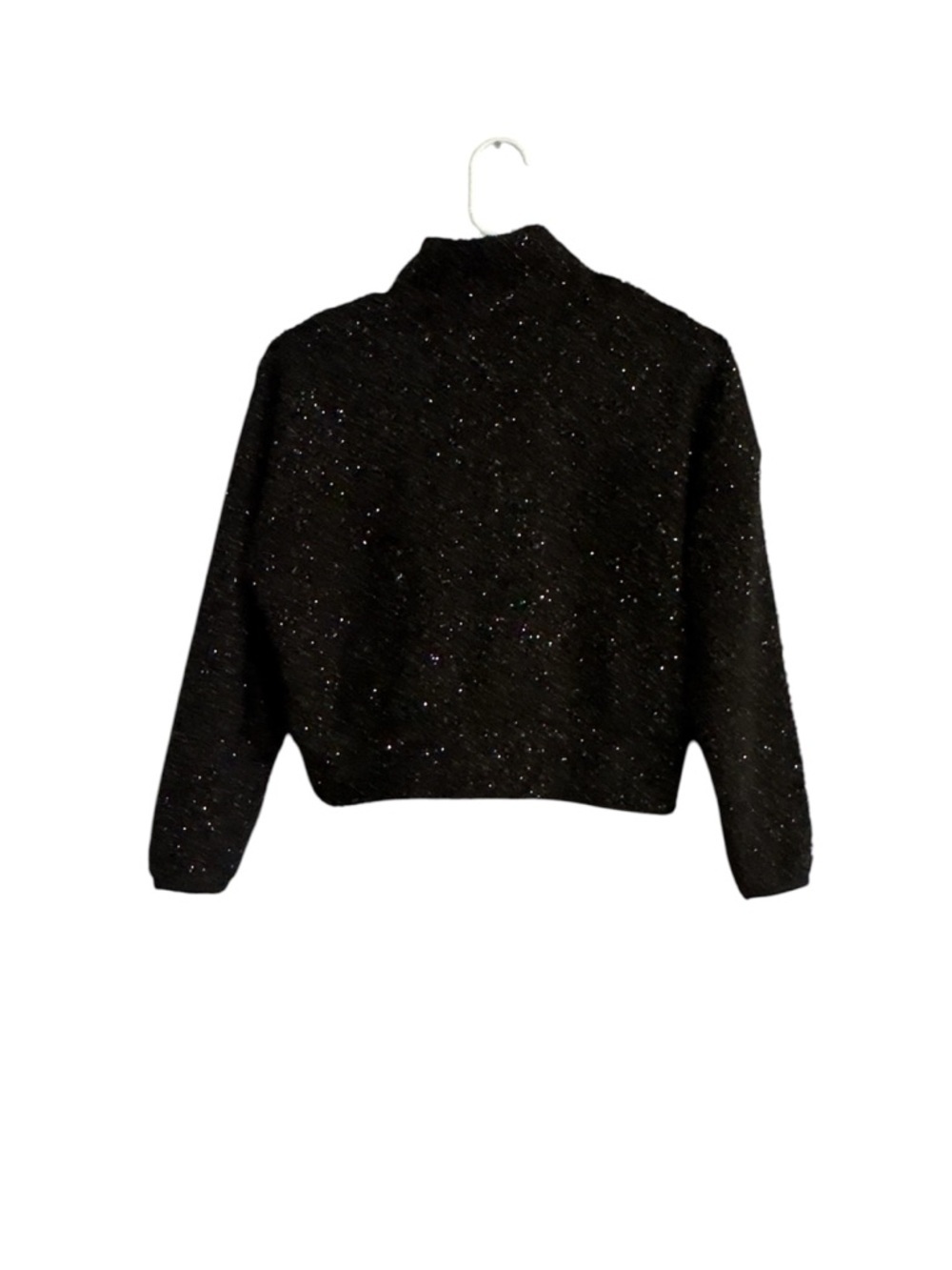 Justice Black Metallic-Thread Half Zip Sweater - Picture 2 of 6